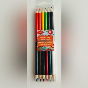 New Jot 6 Double-Ended Colored Pencils Non-Toxic Red Orange Yellow Blue Green